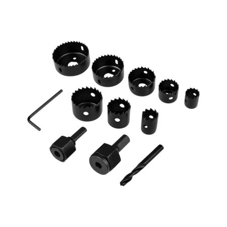 Набор коронок Kranz (KR-92-0251) по дереву d19-64 мм с 2 держателями и ключом (8 шт.)