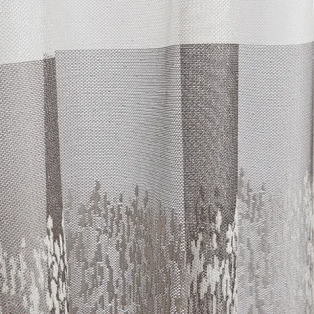 Тюль 1 п/м Полоска жаккард 280 см с утяжелителем цвет коричневый