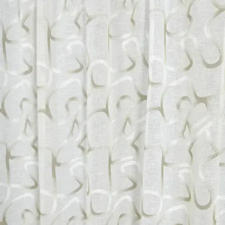 Тюль 1 п/м Лабиринт лен 300 см с утяжелителем цвет коричневый