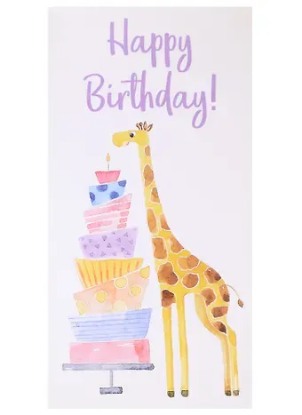 Конверт для денег Жираф 8*16см, картон