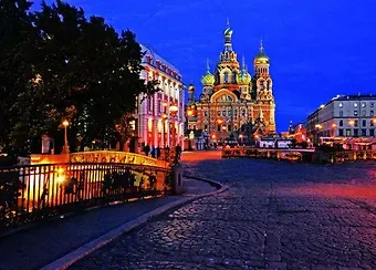 Открытка с видами (СПб) Храм Воскресения Христова от Театрального моста [SPB-024]