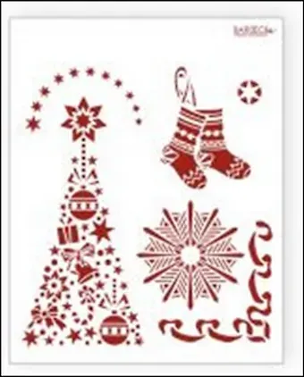 Трафарет пластиковый многоразовый Елочка (20х25) (НГ009)