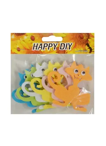 Набор из фетра Коты с глазами (11051909) (6 шт) (цв. микс)