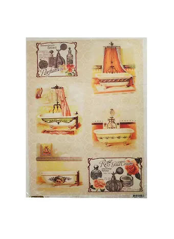 Рисовая бумага для декупажа Craft Premier Ванные комнаты (CP00287) (А3) (25г/м) (упаковка)