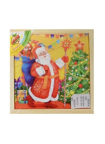 Пазл разрезной трехслойный С Новым годом (1102733) (22эл.) (игрушки из дерева) (упаковка)