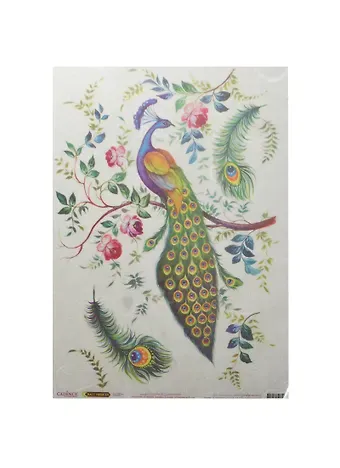 Рис. бумага для декупажа Cadence Craft Premier Райский павлин (CP00744) (А3) (25г/м) (упаковка)