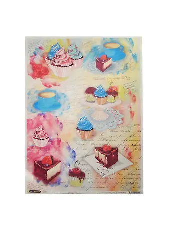 Рисовая бумага для декупажа Craft Premier Кондитерская (CP09842) (А3) (25г/м) (упаковка)