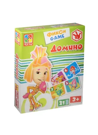 НИ Фикси Игры Домино (3+) (VТ2107-01) (21 фишка-доминошка) (Vladi Toys) (коробка)