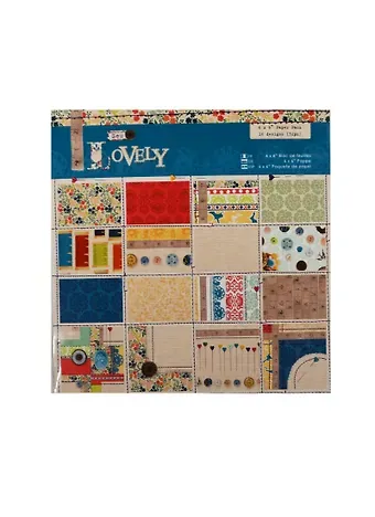 Бумага для скрапбукинга Lovely (11022906) (15х15см) (32л.) (16 дизайнов по 2л.) (упаковка)