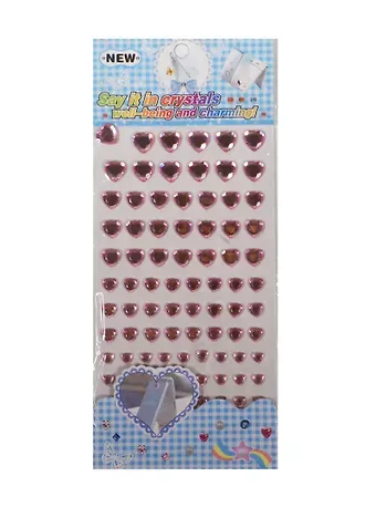 Кристаллы сердца микс размеров розовый (11097003)