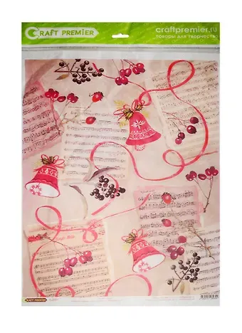 Рисовая бумага для декупажа Craft Premier Зимние ягоды (CР09309) (А3) (25г/м) (упаковка)