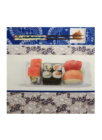 Салфетки бумажные Роллы (1019805) (33х33см) (набор/20шт.) (Страна Карнавалия) (упаковка)