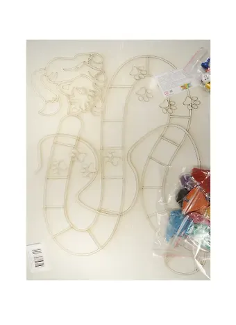 Песочная ходилка Кот с клубком (А3) (067) (Х03) (трафарет+цв. песок+кубик+фишки) (3+) (упаковка)