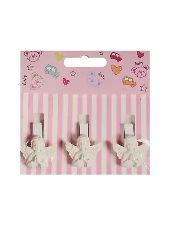 Набор прищепок декоративных, 3 шт, полистоун,ангел