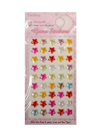 Наклейки звездочки, 45 шт, 1.3 см, микс цветов