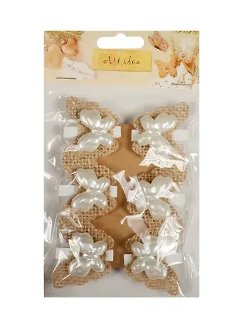 Декоративные прищепки холщевые Бабочки (6шт) (11-00399-SC-2286)