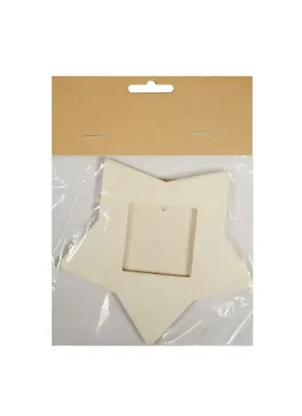 Заготовка для фоторамки в пакете с хедером (фанера), звезда, 12,5 см (11-24942-J7)