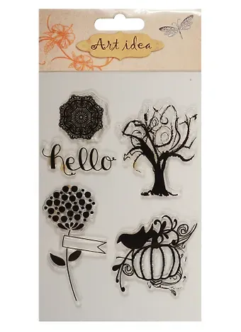 Набор для творчества, Штампы силиконовые 10*15см, сова и ворона