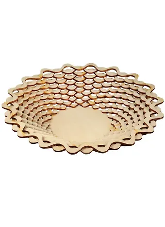 Игрушка из дерева Ваза большая узкая Волна (плетенка) (243х246х50) (162844) (Полноцвет)