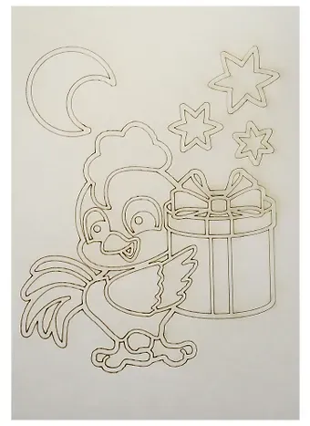 Трафарет Петушок № 3 А5 (148х210) (А5-1225) (3+) (Песочный мир)