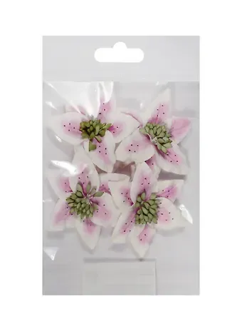 Цветы лилии нежно-сиреневые (SCB291101) (d=5,0см) (набор/4шт.) (ScrapBerrys) (упаковка)