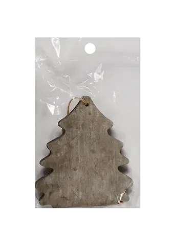 Заготовка из дерева, на веревке с бусиной, ёлка, 1 шт, 10*9 см, серая (11-00410-15-2154)