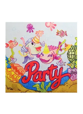 Салфетки бумажные Морская вечеринка (1019739) (33х33см) (набор/20шт.) (Страна Карнавалия) (упаковка)