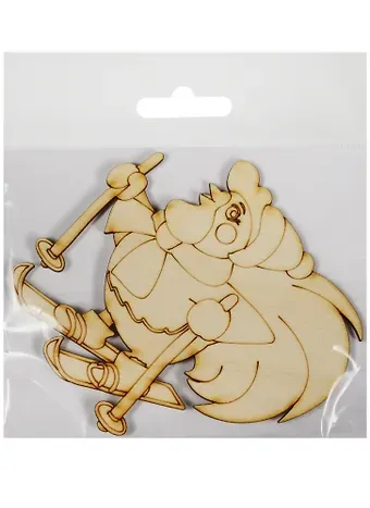 Фигурка для декупажа Фигурка с магнитом Петушок-10 с рисунком (108х100х3) (162672-K) (игрушка из дерева) (Полноцвет)