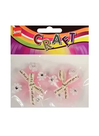 Набор для творчества Декор пришивные цветочки, розовые со стразами, 2шт