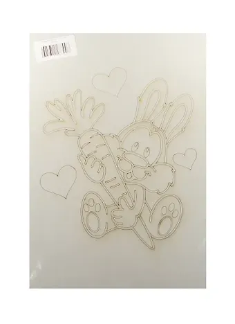 Трафарет Кролик с морковкой (А4) (283) (упаковка)