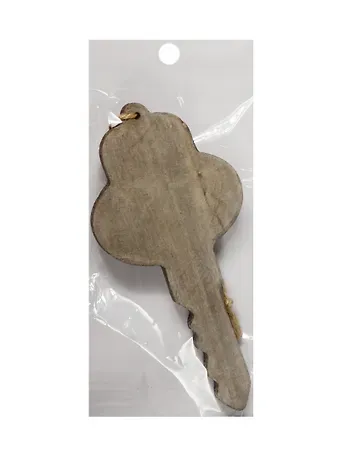 Заготовка из дерева, на веревке с бусиной, ключ, 1 шт, 15*7 см, серый (11-00410-15-2189)