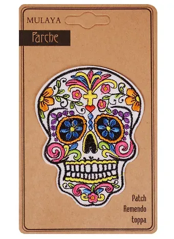 Термонаклейка череп белый (9,5см) (11-34885-SM-04)