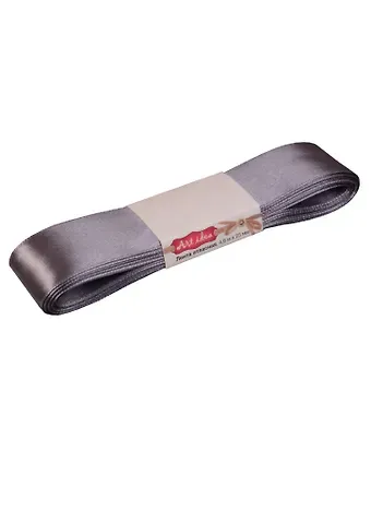 Лента атласная 1д (25мм) (т.серый) 180 (8356) (Зав. упаковка)