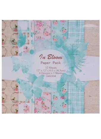 Набор бумаги для скрапбукинга, 30*20см, 12 листов, 6  дизайнов In Bloom (11-10) (11-22345-11-10)