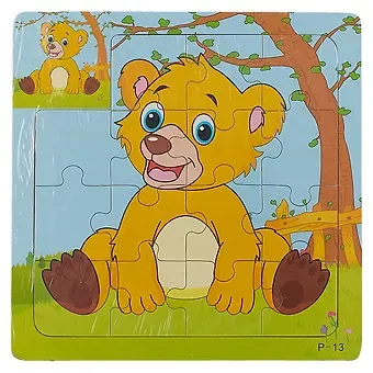 Развивающие рамки Медвежонок, 15*15см, дерево