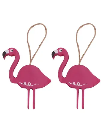Заготовки Фламинго розовые 2 шт в пакете с подвесом на бечевке, 7х7,9 х 0,8 см(дерево)