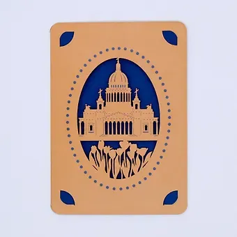 Открытка печатная резная с конвертом Ажурный город (004)