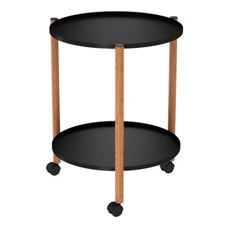 Журнальный столик круглый черный муар/светлый орех Sheffilton SHT-CT62