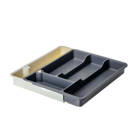 Лоток Phibo для столовых приборов раздвижной 373Х287Х49 мм серый
