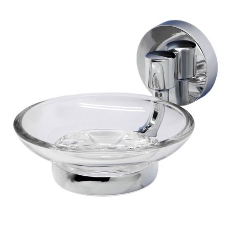 Мыльница стеклянная Wasserkraft латунь хром