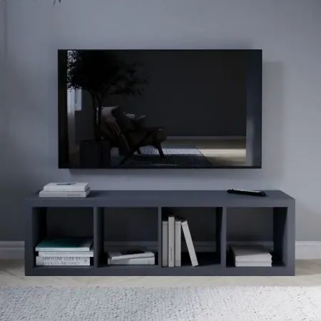 Стеллаж Тамбурат 4 секции KONSENSA 40.4x143.7x31.7 см ЛДСП цвет черный