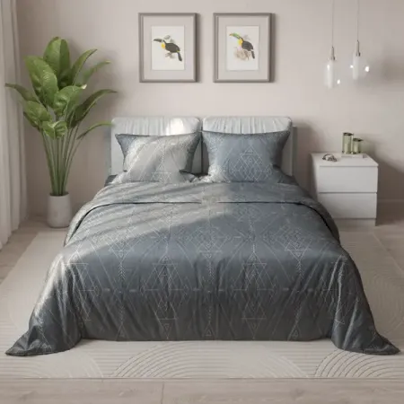 Комплект постельного белья Дом снов Ламус евро бязь серый