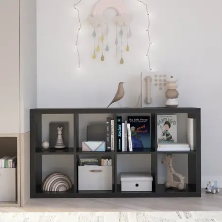 Стеллаж Руан 8 секций KONSENSA 74.8x143.7x31.7 см ЛДСП цвет черный