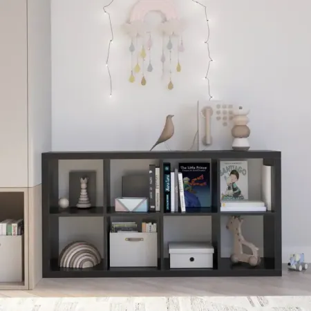 Стеллаж Тамбурат 8 секций KONSENSA 74.8x143.7x31.7 см ЛДСП цвет черный