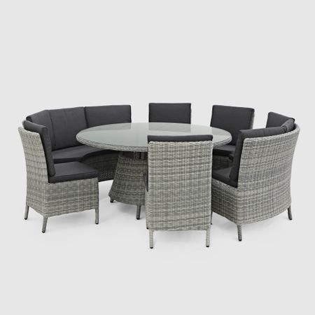 Комплект мебели Yuhang из искусственного ротанга серый 7 предметов