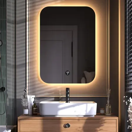 Зеркало в ванную комнату Forza 60x80 см с подсветкой, часами, динамиком и Bluetooth