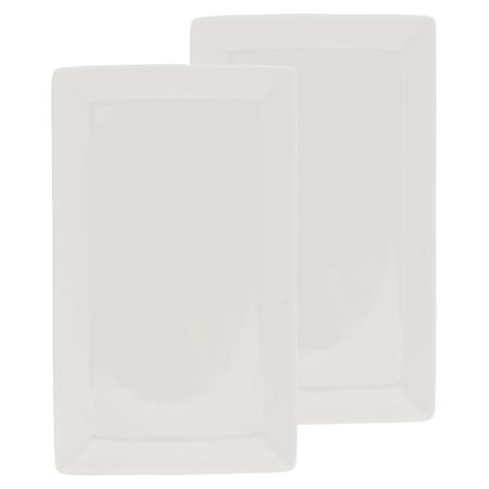 Набор тарелок сервировочных прямоугольных Gipfel Diana 27х17 см 2шт белый
