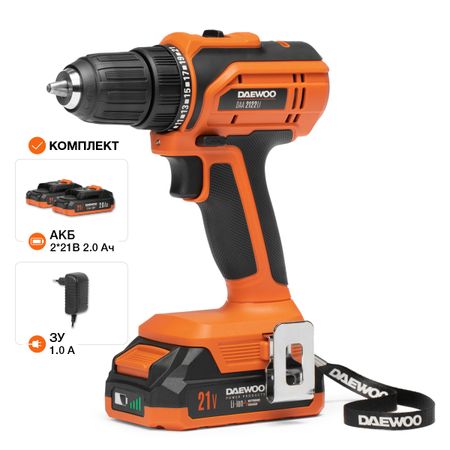 Дрель-шуруповерт аккумуляторная DAEWOO DAA 2122Li SET с 2 АКБ и ЗУ