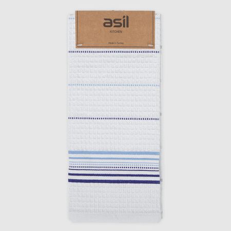 Полотенце кухонное Asil stripe вафля голубой 45х70 см