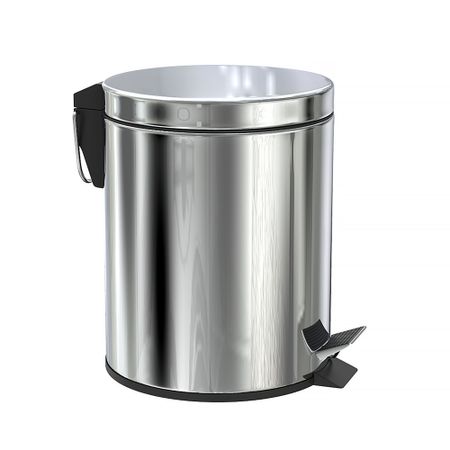 Ведро для мусора Fora с крышкой 5 л металл хром с педалью термосиденье для дачного туалета с крышкой